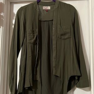 Cute army green thin long sleeve